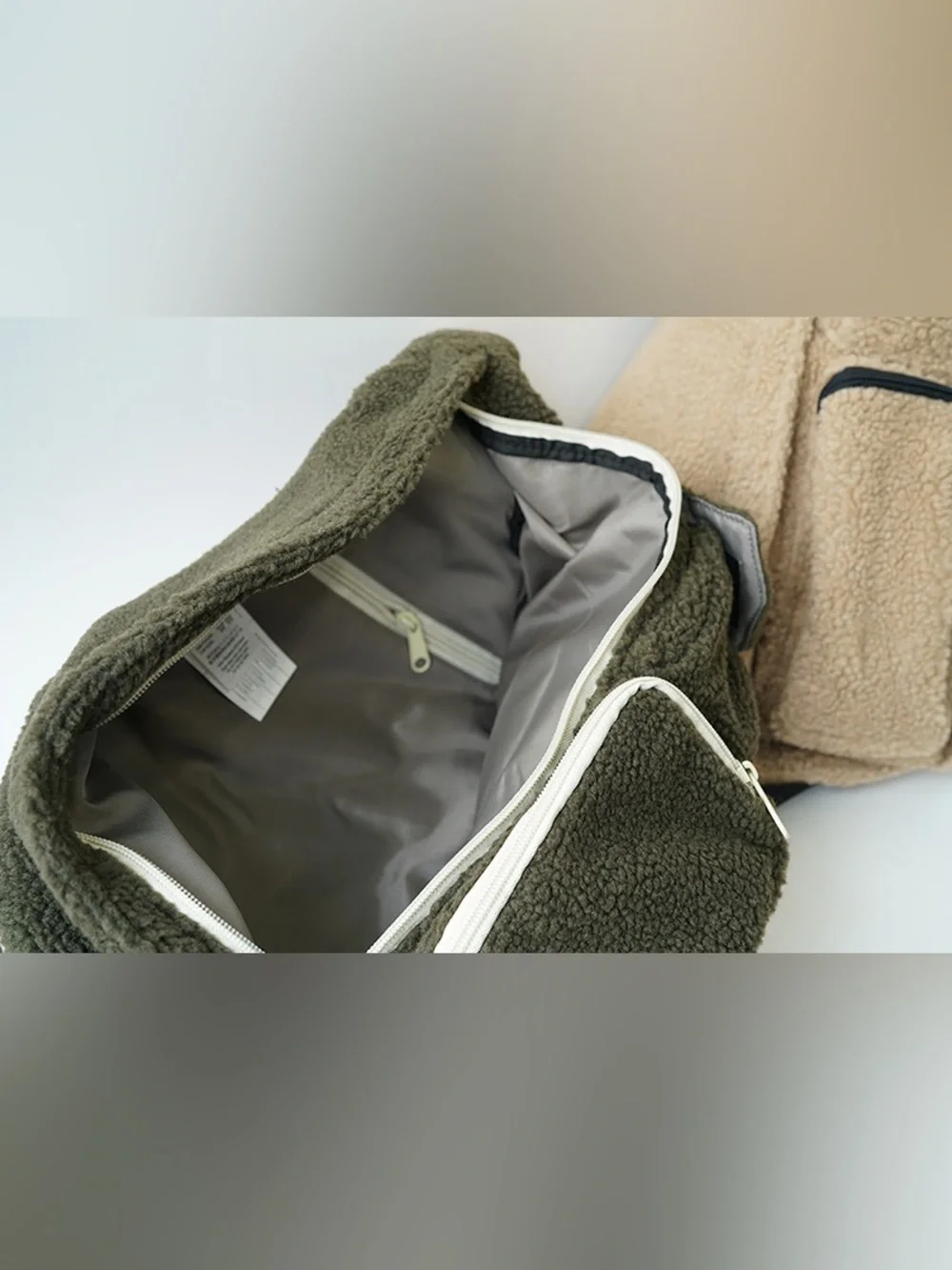 KAVU Men's Sherpa Fleece Rope Bag Backpack in Dark Green